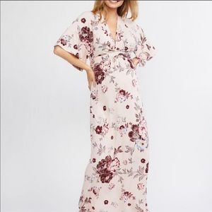 maxi maternity dress with kimono sleeves